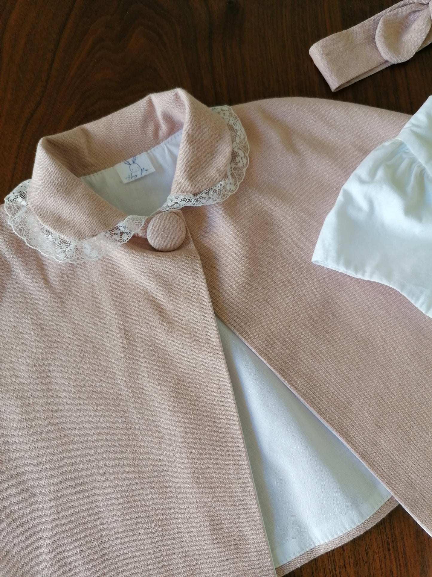 Capa de cerimónia linho rosa