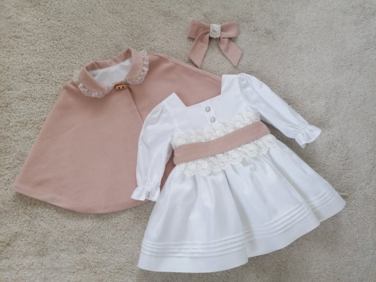 Vestido cerimónia faixa com renda