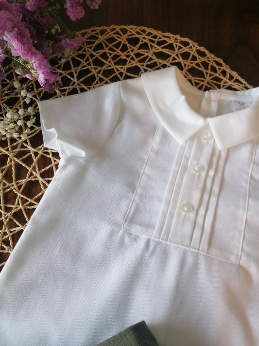 Camisa manga curta nervuras