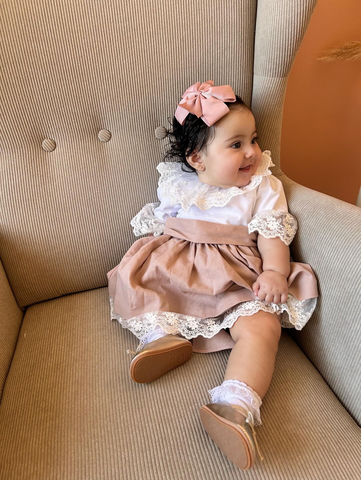 Vestido com saia em linho