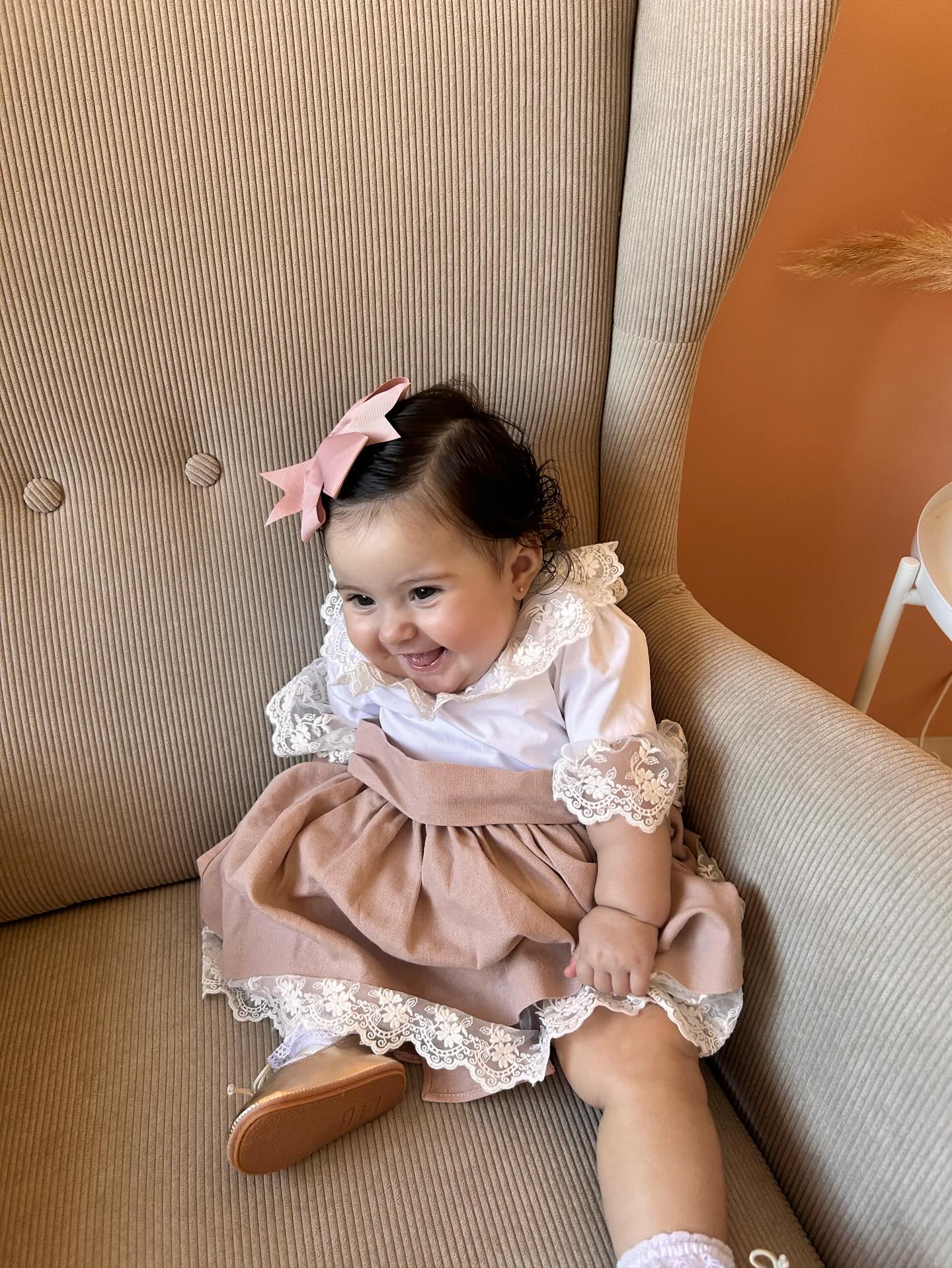 Vestido com saia em linho